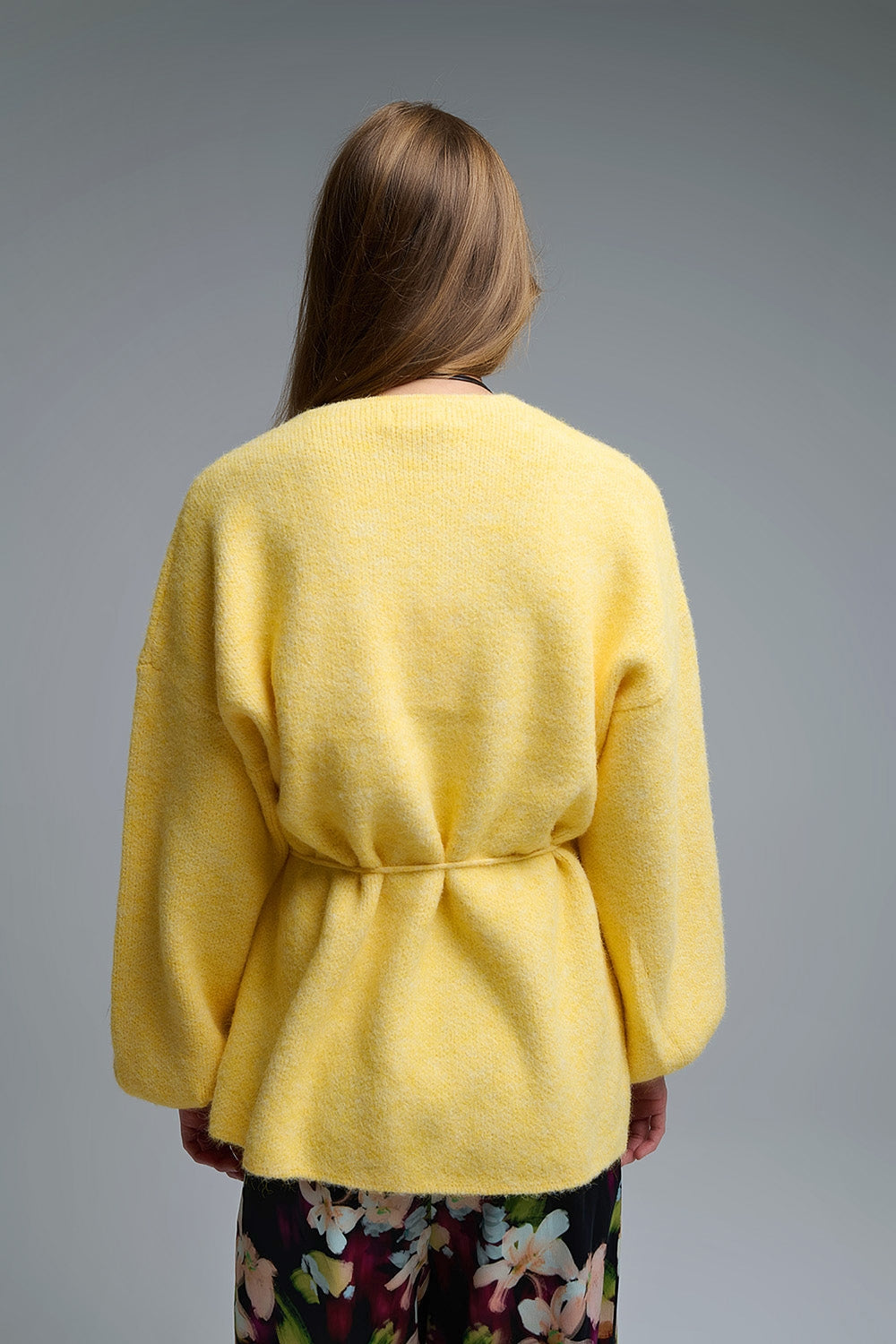 Cardigan jaune cache coeur