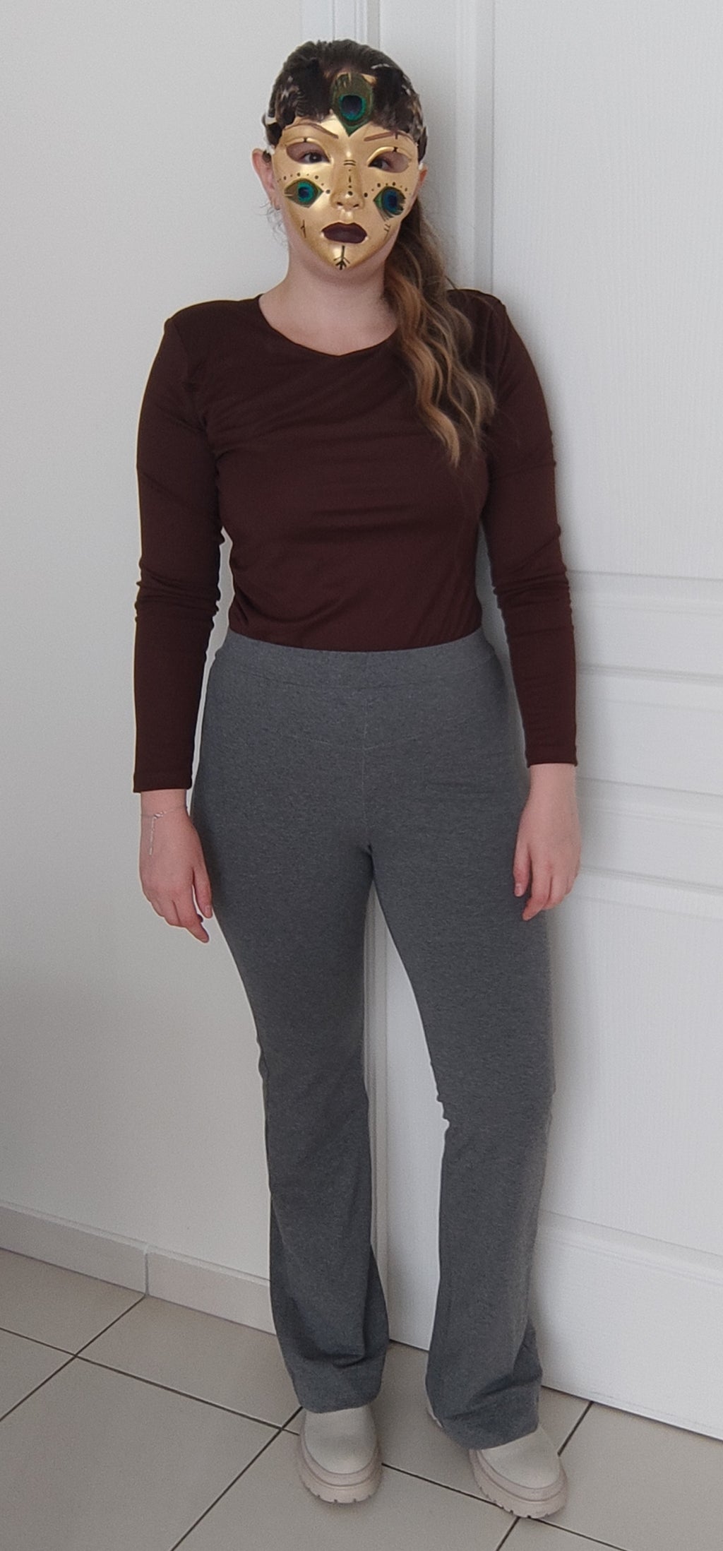 Pantalon évasé gris
