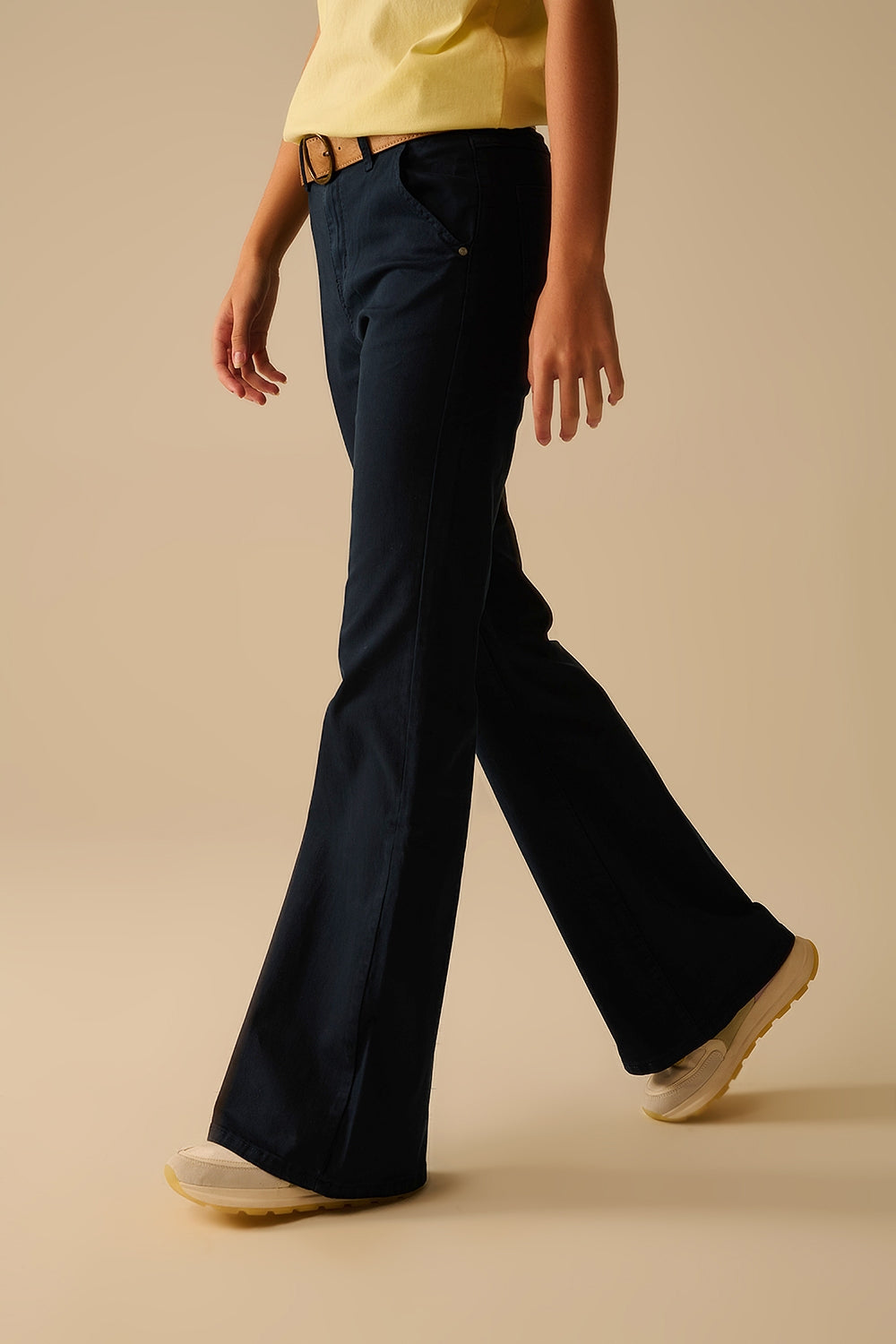 Jean Flare Bleu Marine en Denim Extensible Confortable