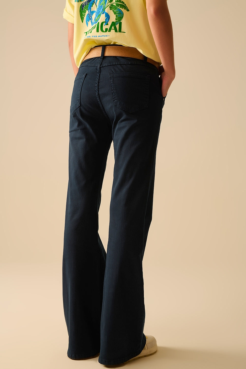 Jean Flare Bleu Marine en Denim Extensible Confortable