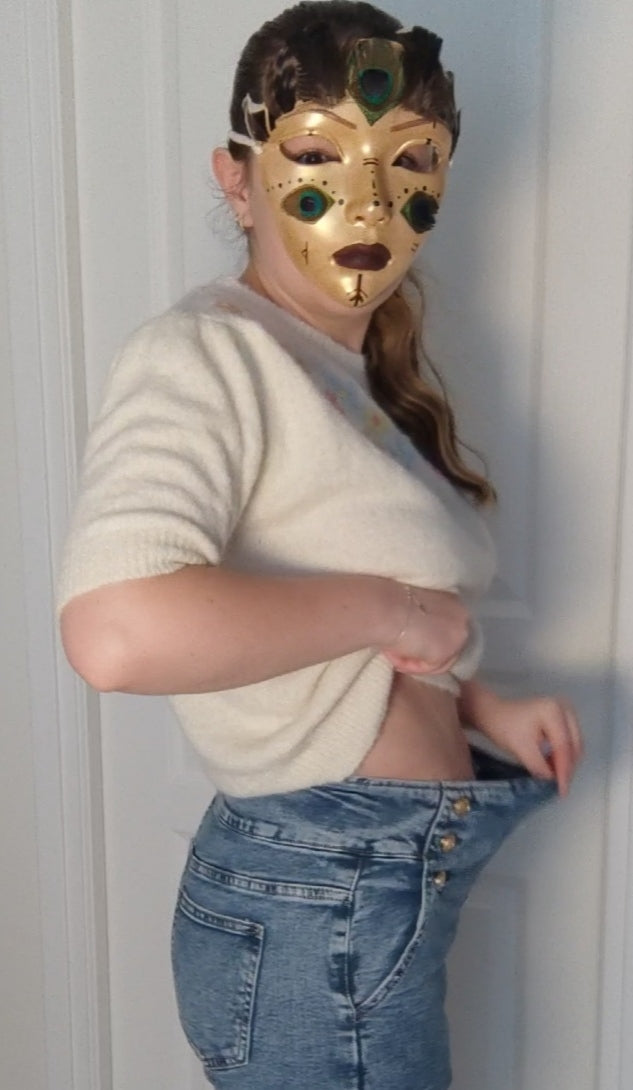 Jeans droit délavé à boutons